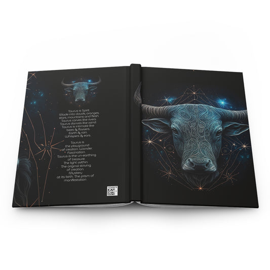 Taurus with Blue Stars with Poem Hardcover 150 Page Journal