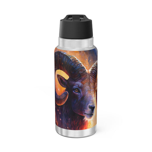 Aries Ram Zodiac Sign Tumbler, 32oz With Lid and Straw