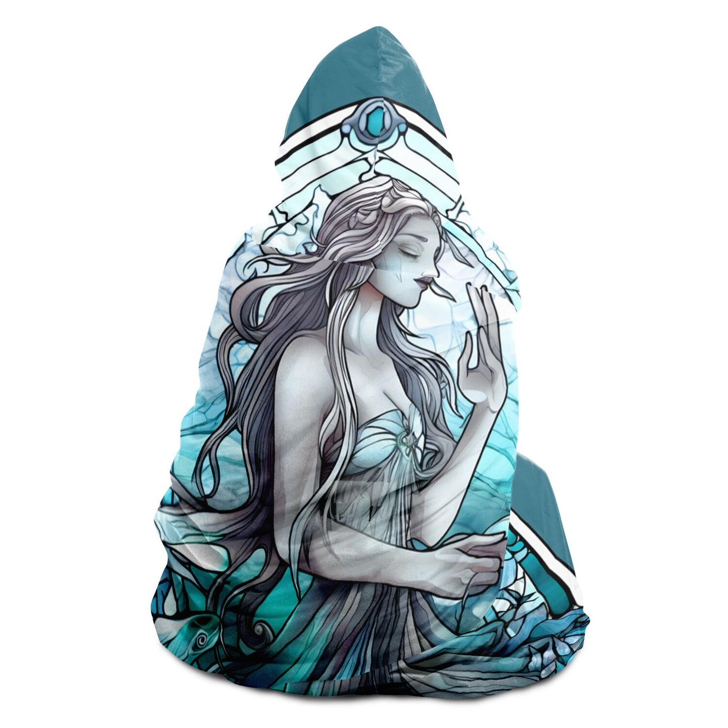 Aquarius Stained Glass Hooded Blanket