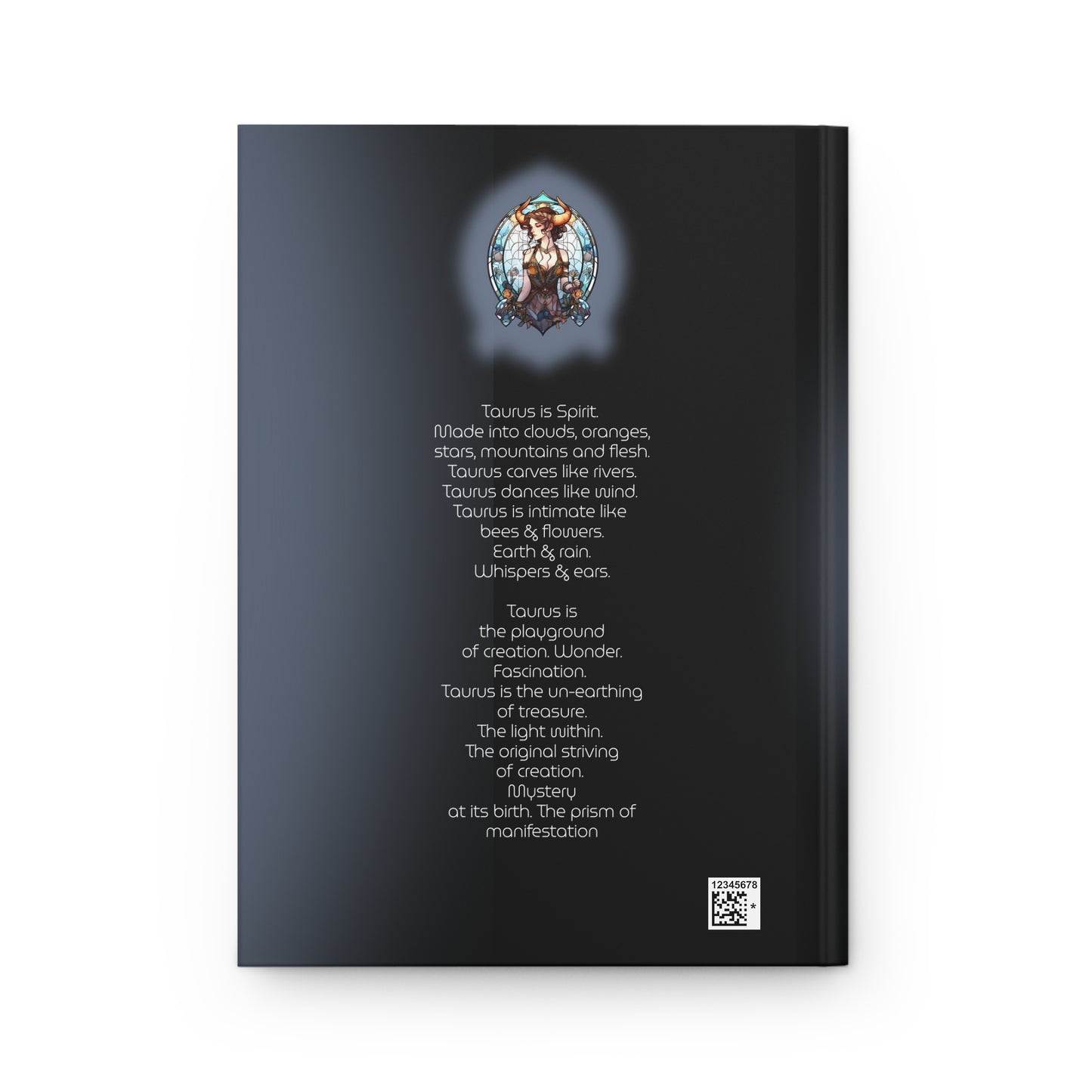 Taurus Stained Glass Illustration with Poem Hardcover 150 Page Journal