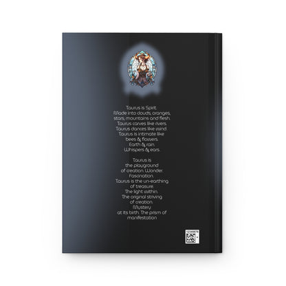 Taurus Stained Glass Illustration with Poem Hardcover 150 Page Journal