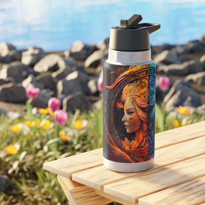 Gemini Zodiac Sign Water and Fire Twins ~ 32oz Tumbler With Lid and Straw