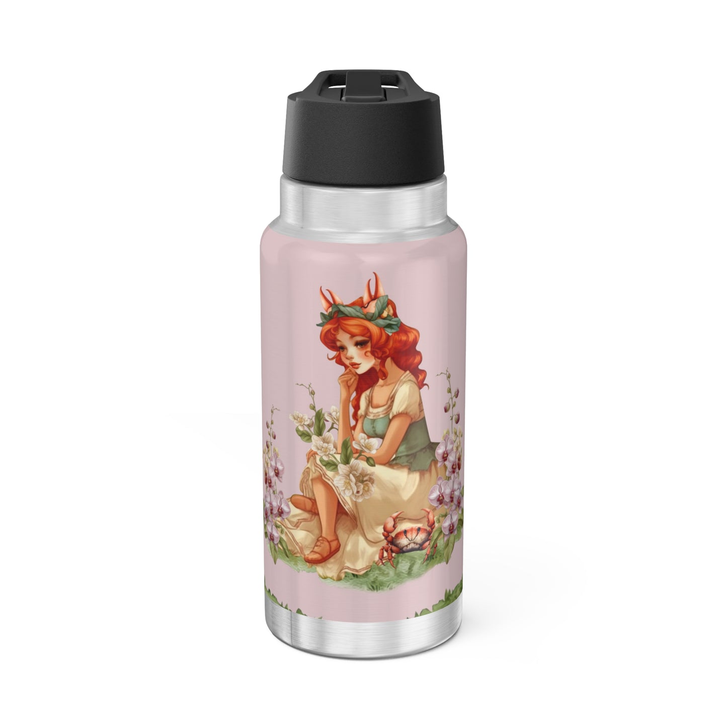 Cancer Zodiac Sign Vintage Illustration ~ 32oz Tumbler With Lid and Straw