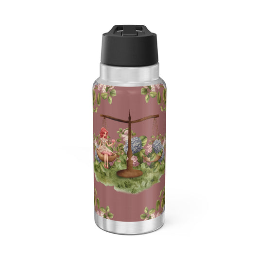 Libra Zodiac Sign Vintage Illustration ~ 32oz Tumbler With Lid and Straw