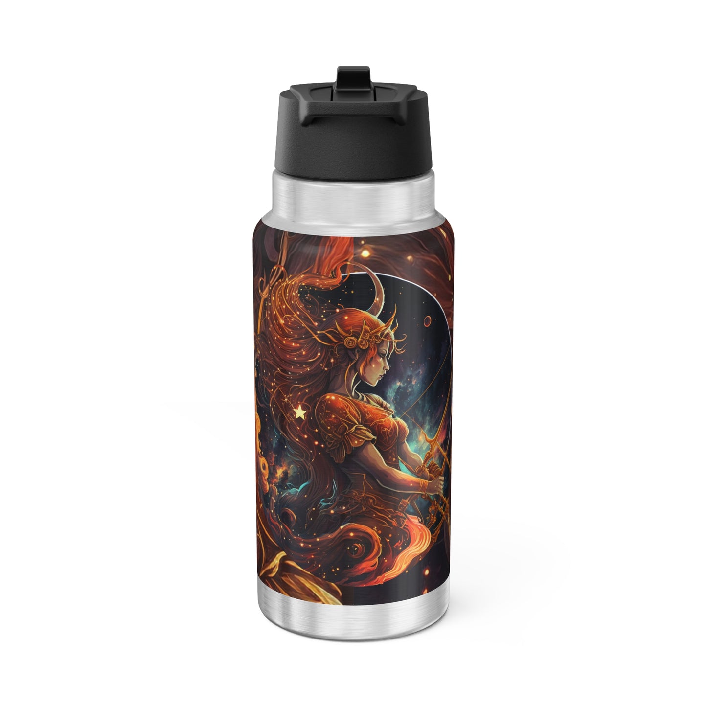 Sagittarius Zodiac Sign Red Queen ~ 32oz Tumbler With Lid and Straw