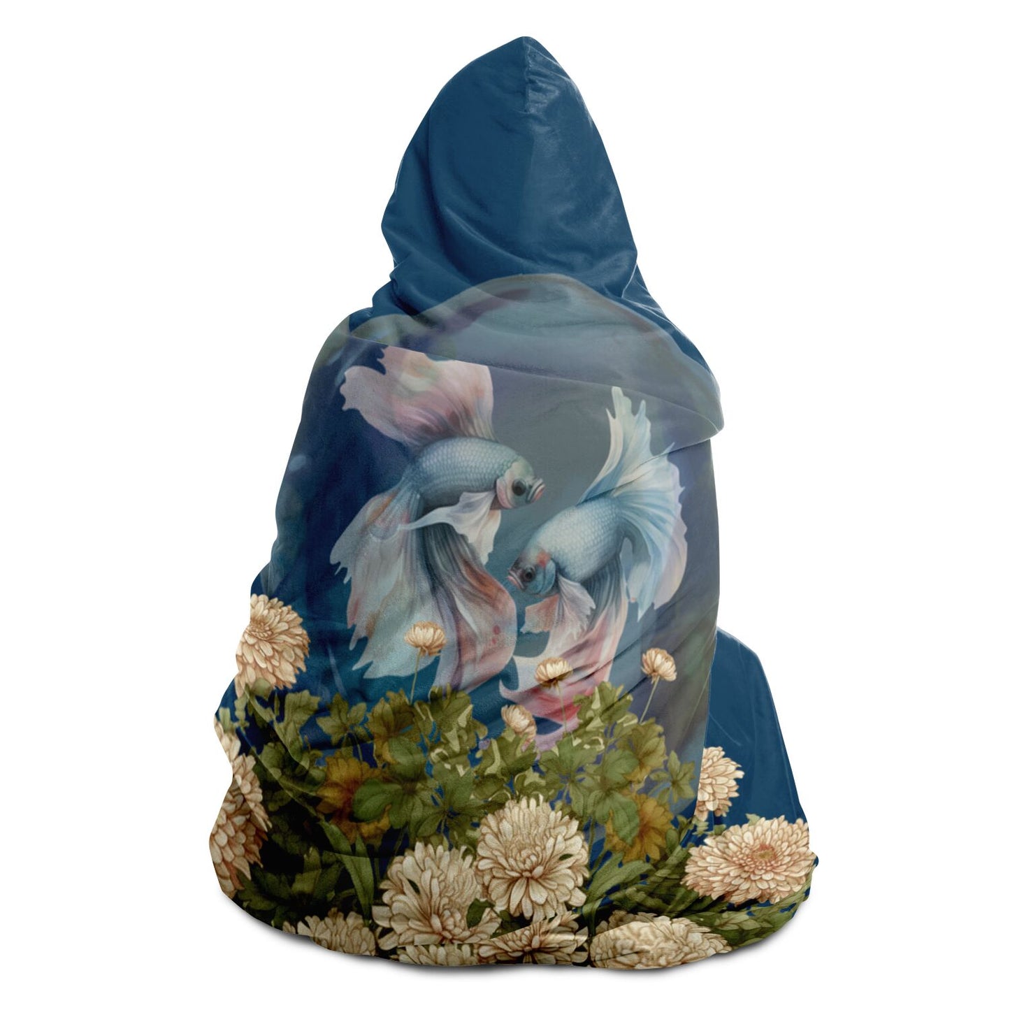 Pisces Fish Vintage Illustration Hooded Blanket