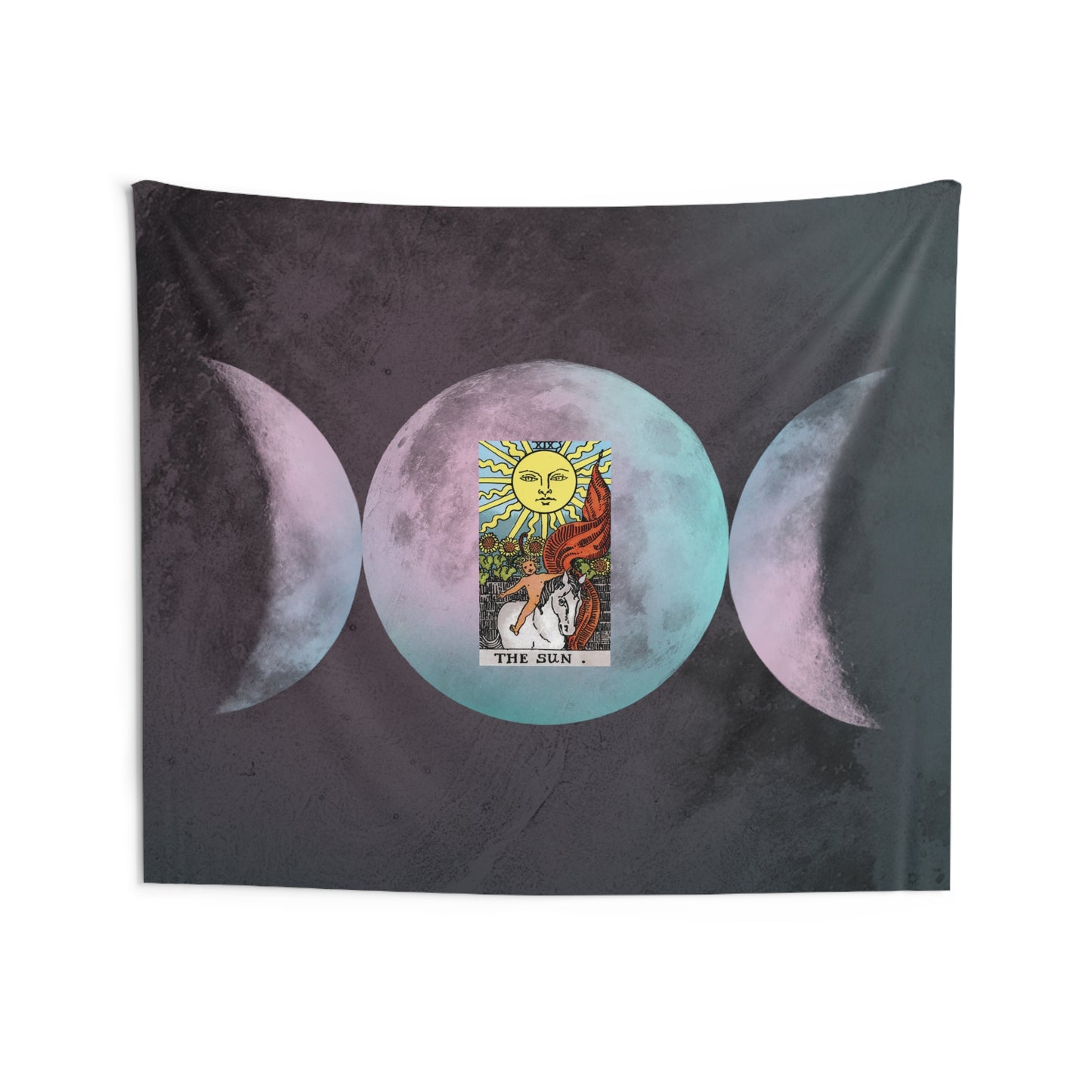 The Sun Tarot Card Altar Cloth or Tapestry with Triple Goddess Symbol