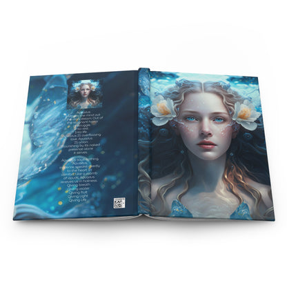 Aquarius Goddess Overflowing with Poem Hardcover 150 Page Journal