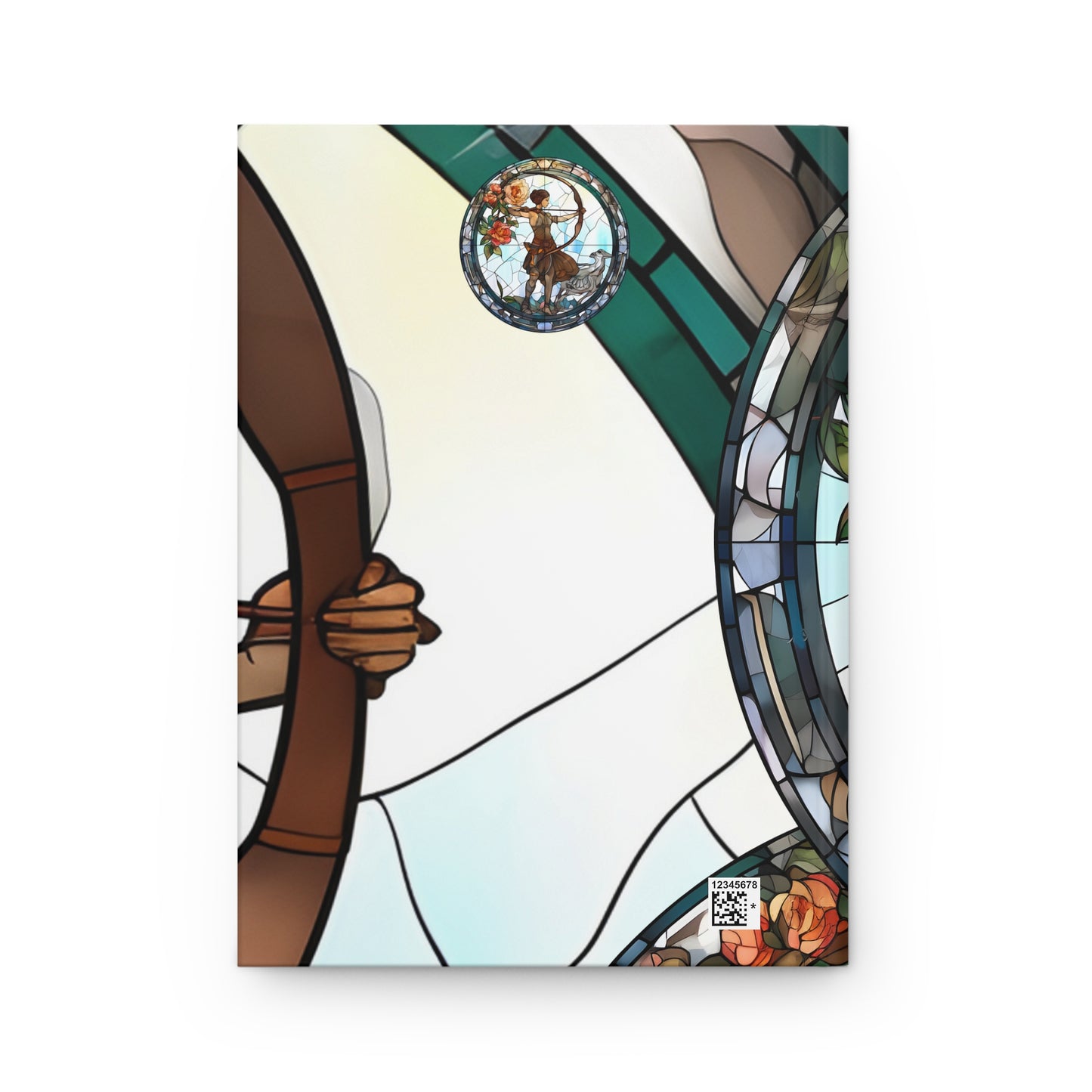 Sagittarius Stained Glass Illustration Hardcover 150 Page Journal