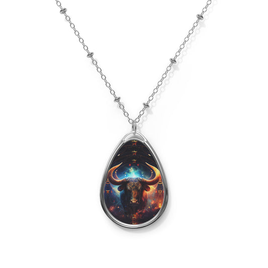 Taurus Zodiac Sign ~ The Intensity of Taurus ~ Necklace & Oval Pendant With Chain