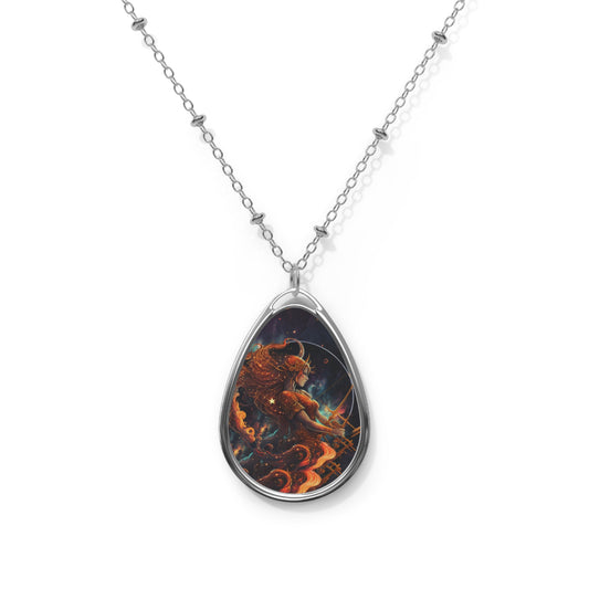 Sagittarius Zodiac Sign ~ Sagittarius Fire Goddess ~ Necklace & Oval Pendant With Chain