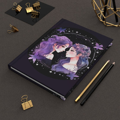 Gemini Purple Twins with Poem Hardcover 150 Page Journal