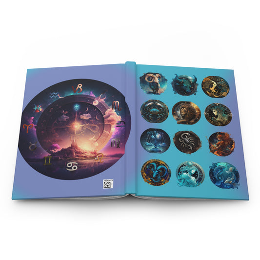 Zodiac Lined Journal in Blue - Hardcover 150 Page
