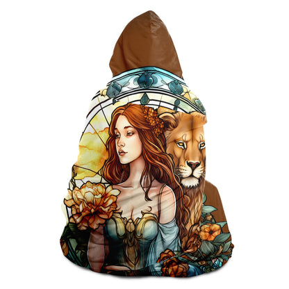 Leo Stained Glass Goddess Hooded Blanket