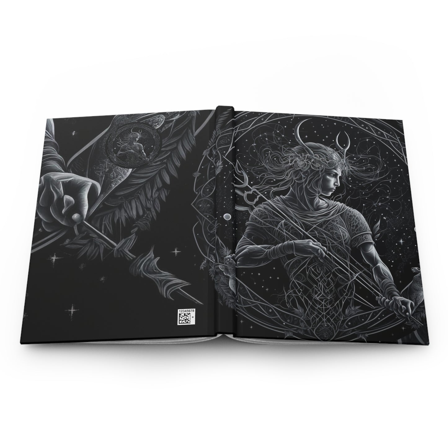 Sagittarius Archer in Black and Silver Hardcover 150 Page Journal