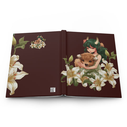 Taurus Girl Vintage illustration Hardcover 150 Page Journal