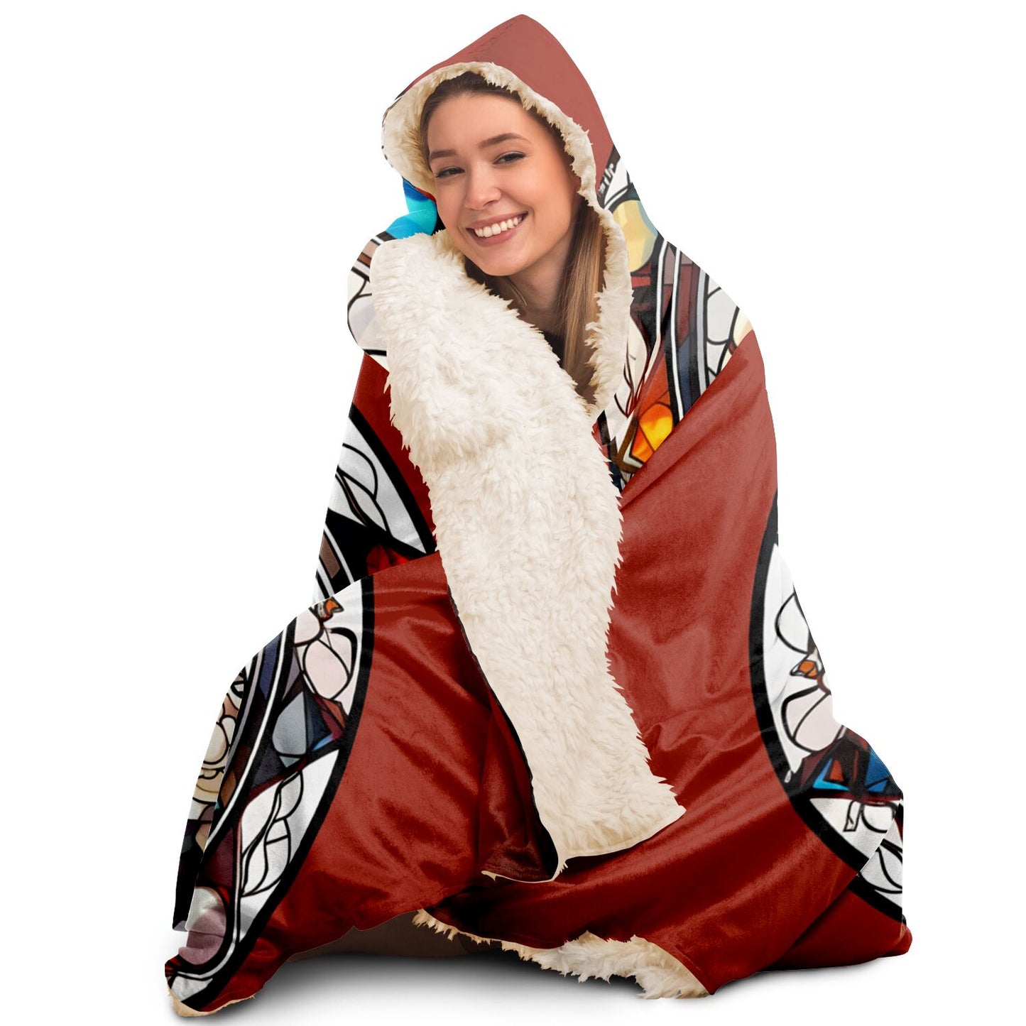 Aries Stained Glass Hooded Blanket