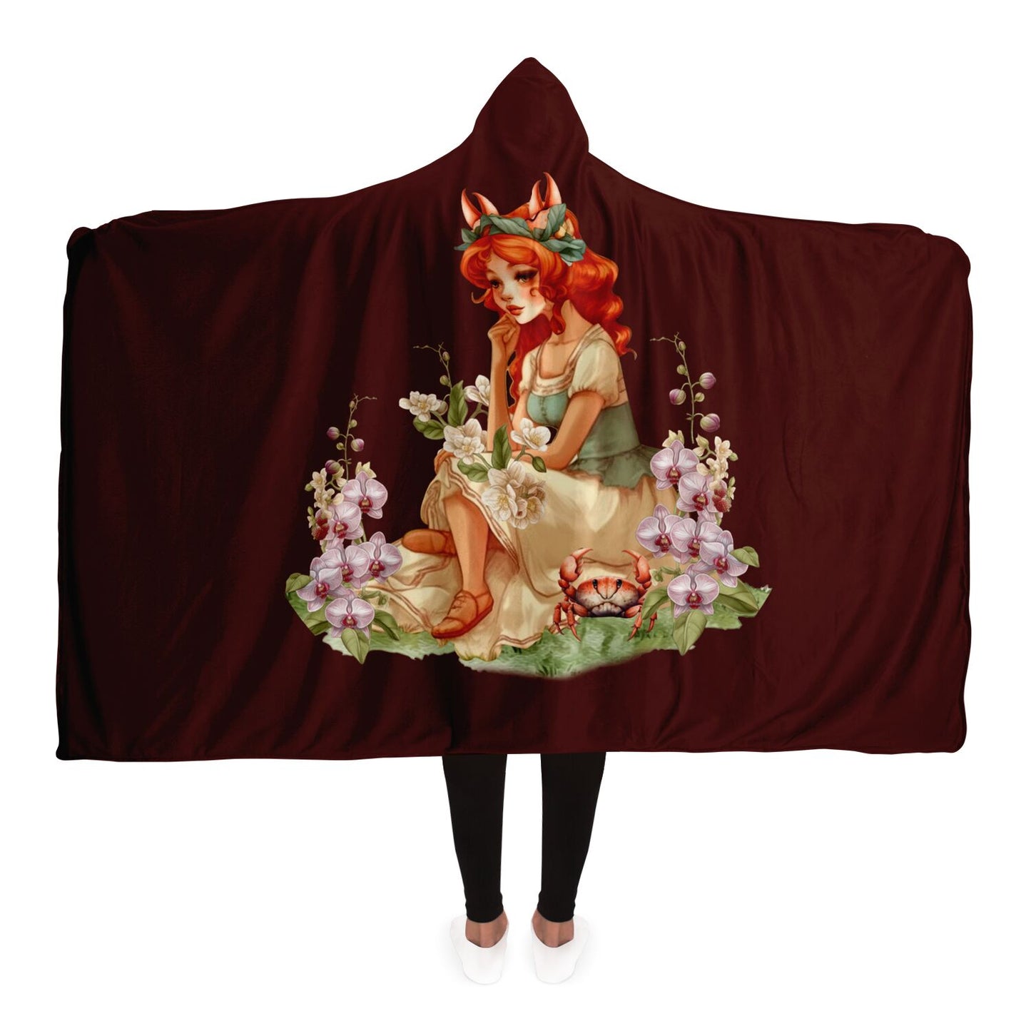 Cancarian Girl Vintage Illustration Hooded Blanket