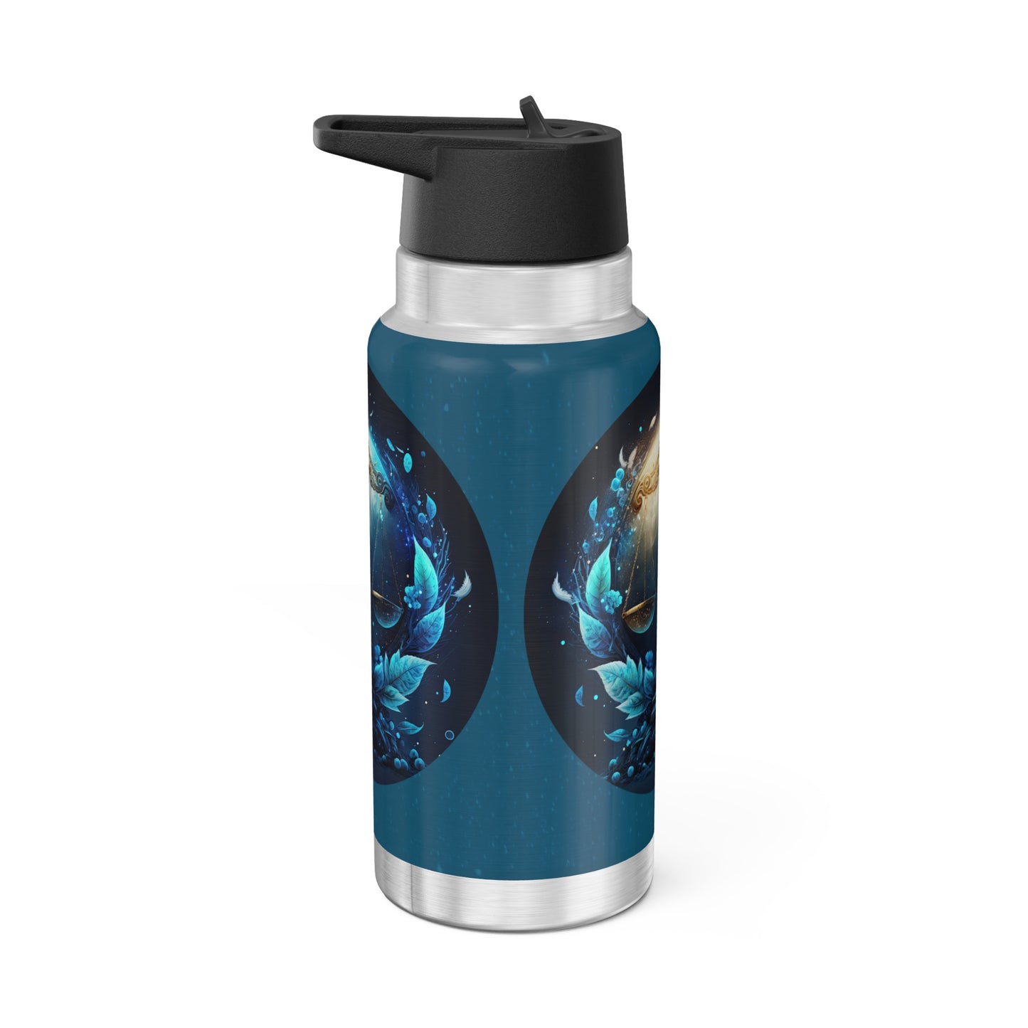 Libra Zodiac Sign Scales with Leaves ~ 32oz Tumbler With Lid and Straw