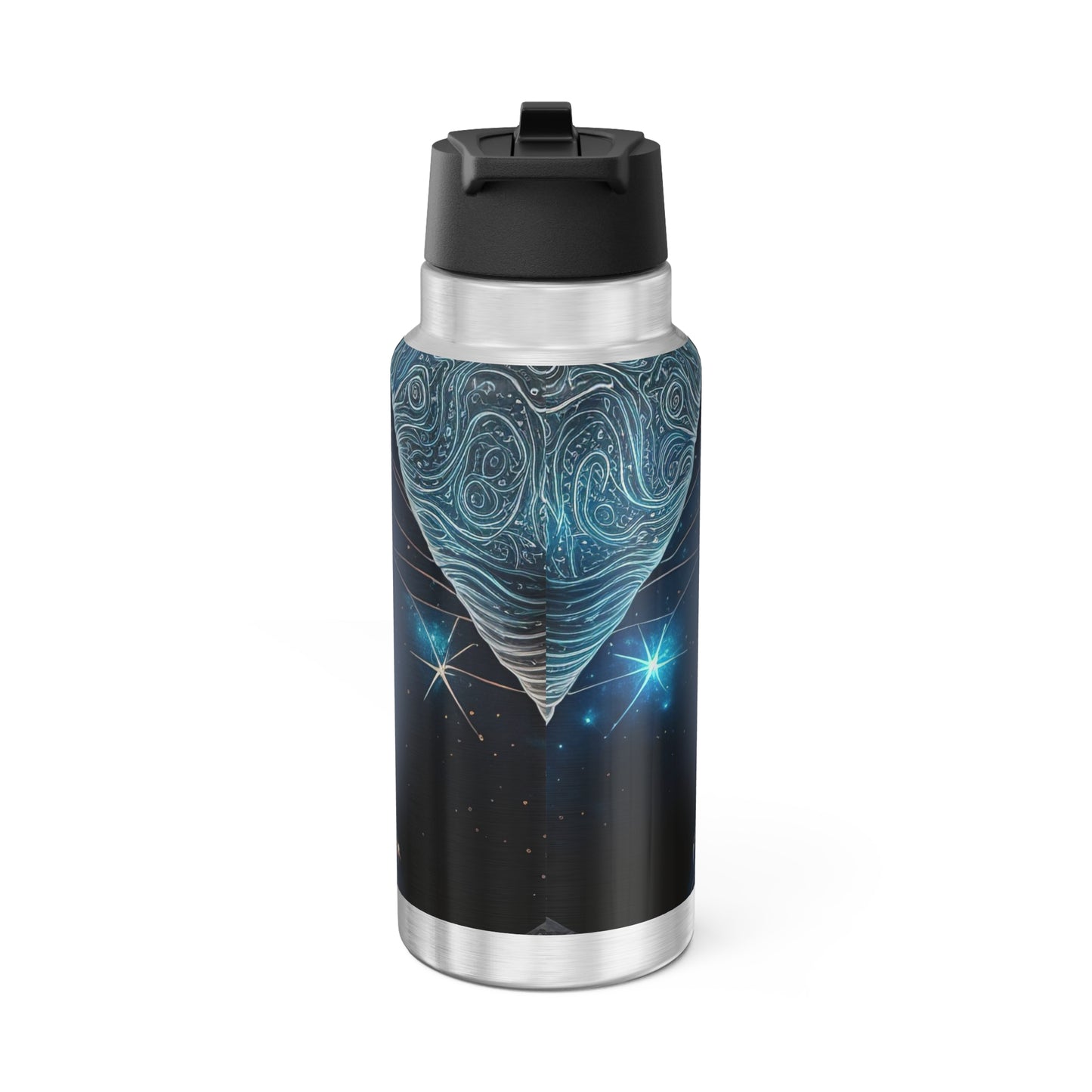 Taurus Zodiac Sign Stained Glass Illustration with Stars ~ 32oz Tumbler With Lid and Straw