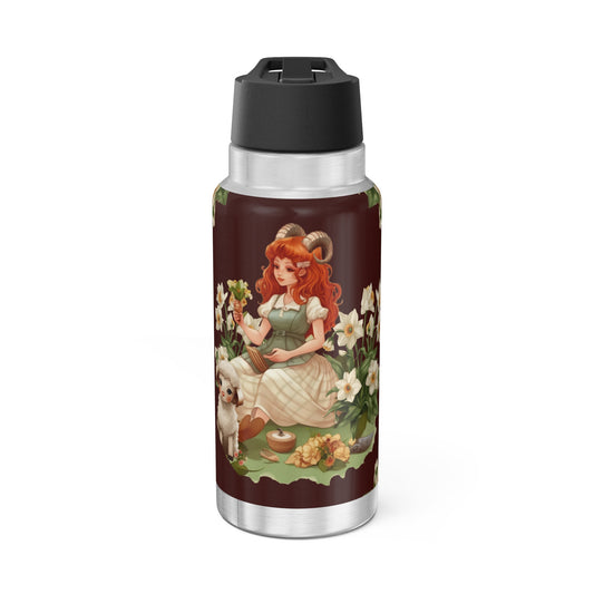 Aries Zodiac Sign Vintage Illustration ~ 32oz Tumbler With Lid and Straw