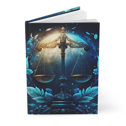Libra Scales in Gold and Blue Hardcover 150 Page Journal