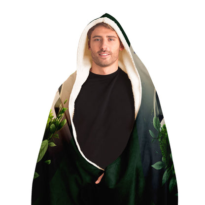 Libra Scales with Intertwining Vines Hooded Blanket