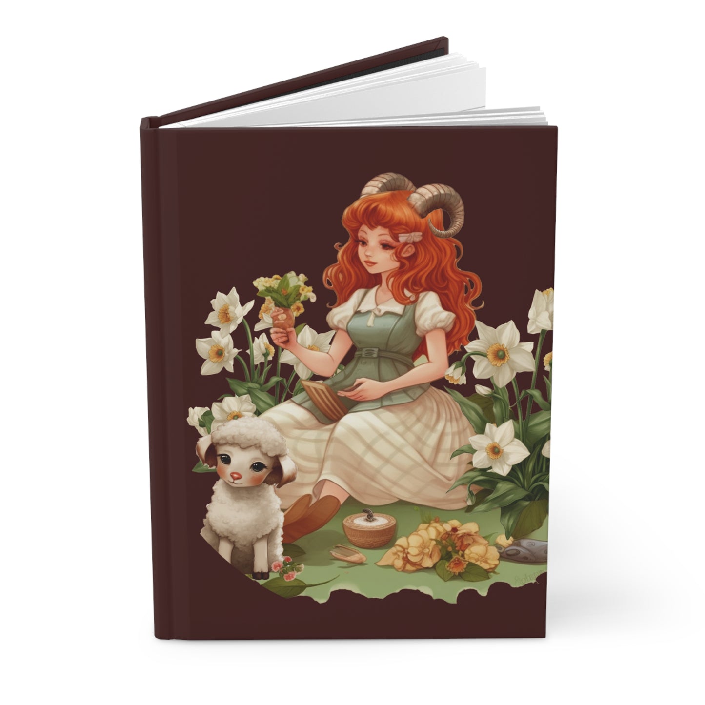 Aries Vintage Illustration with Poem Hardcover 150 Page Journal