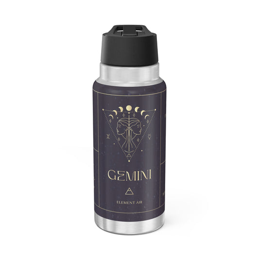 Gemini Zodiac Sign Symbols in Gold  ~ 32oz Tumbler With Lid and Straw