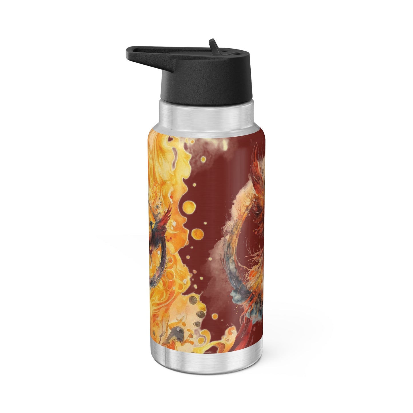 Scorpio Zodiac Sign Phoenix in Fire Illustration ~ 32oz Tumbler With Lid and Straw