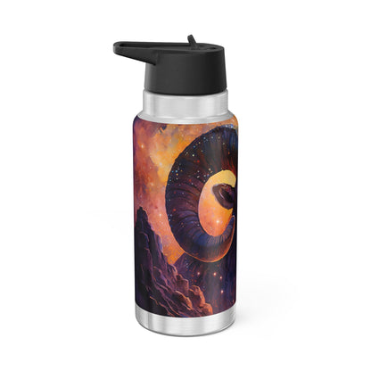 Aries Ram Zodiac Sign Tumbler, 32oz With Lid and Straw