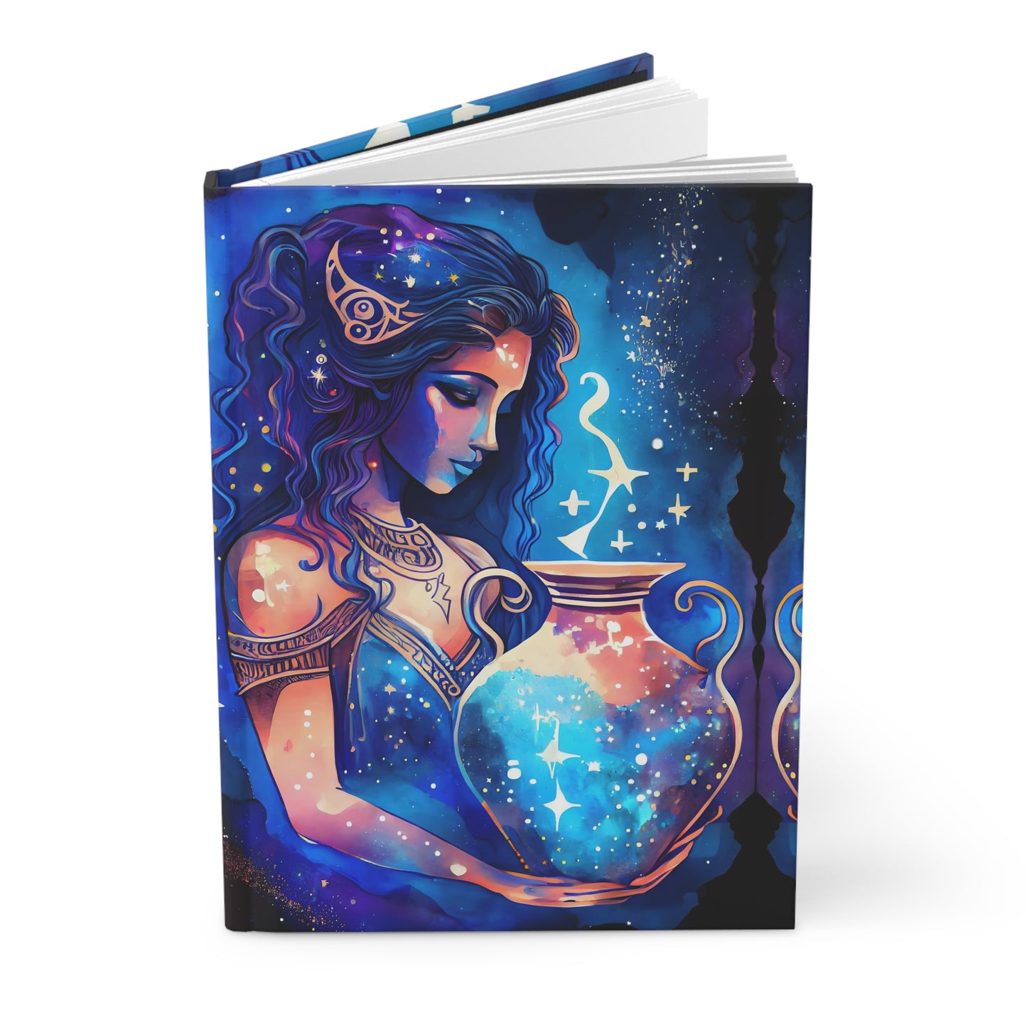 Aquarius Fantasy Illustration with Poem Hardcover 150 Page Journal