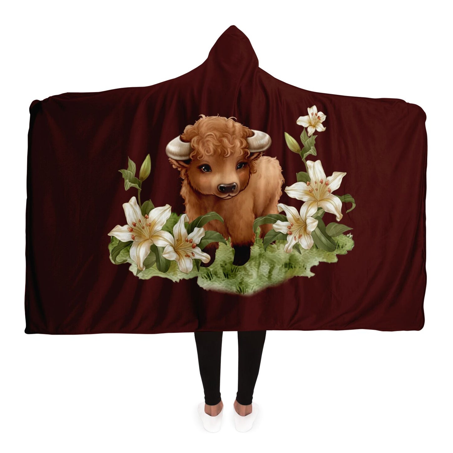 Taurus Bull Vintage Illustration Hooded Blanket