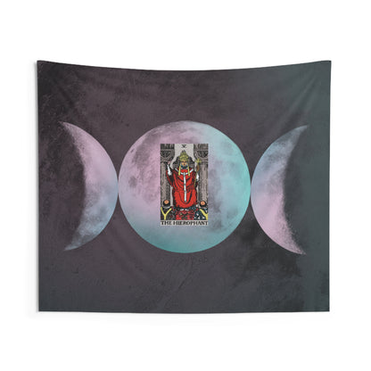 The Hierophant Tarot Card Altar Cloth or Tapestry with Triple Goddess Symbol