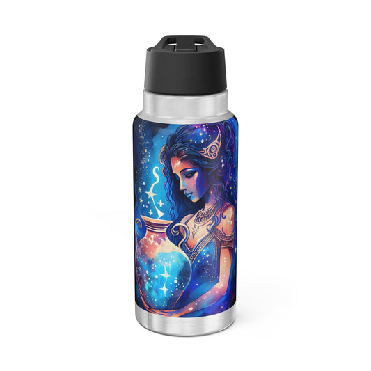 Aquarius Zodiac Sign Star Goddess ~ 32oz Tumbler With Lid and Straw
