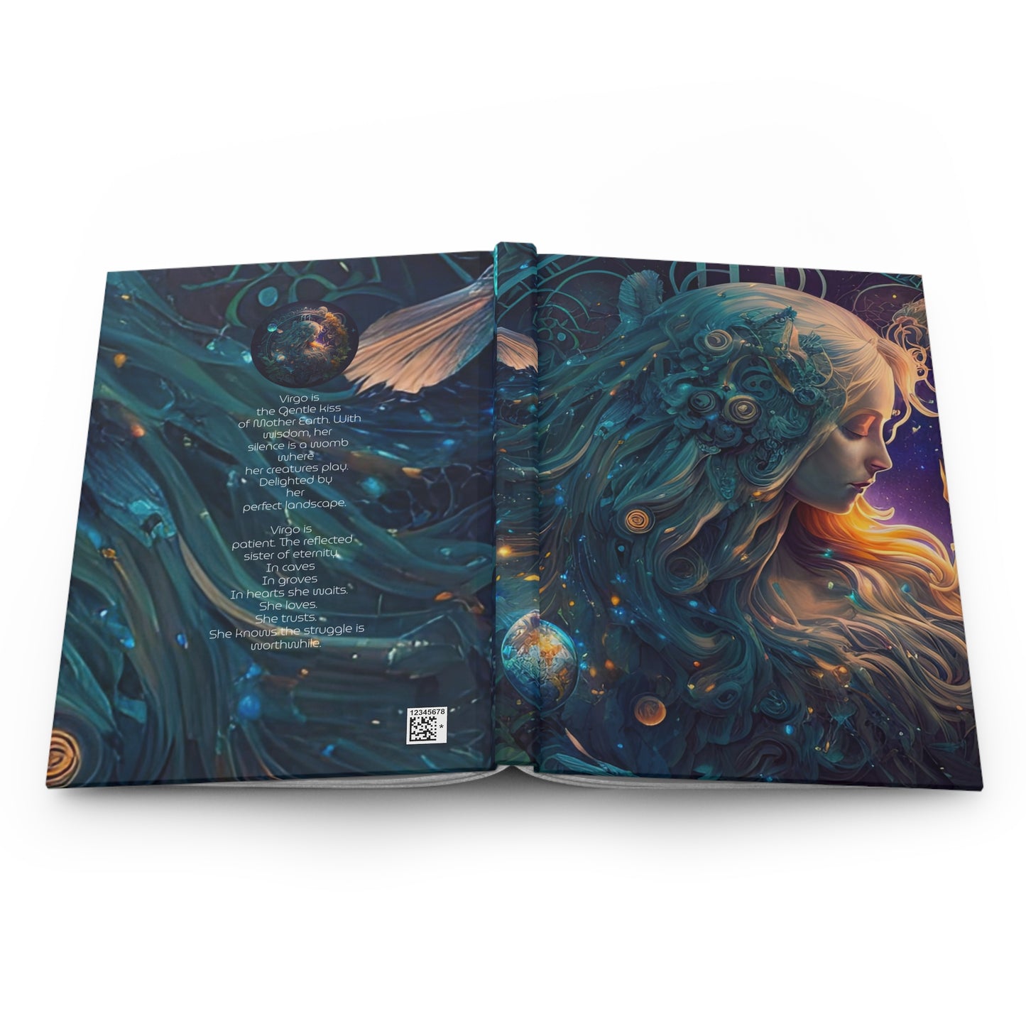 Virgo the Celestial Goddess with Poem Hardcover 150 Page Journal