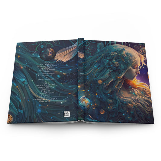 Virgo the Celestial Goddess with Poem Hardcover 150 Page Journal
