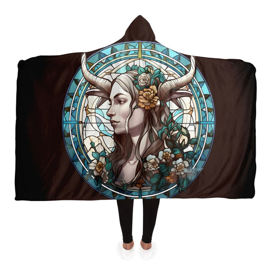 Capricorn Stained Glass Hooded Blanket