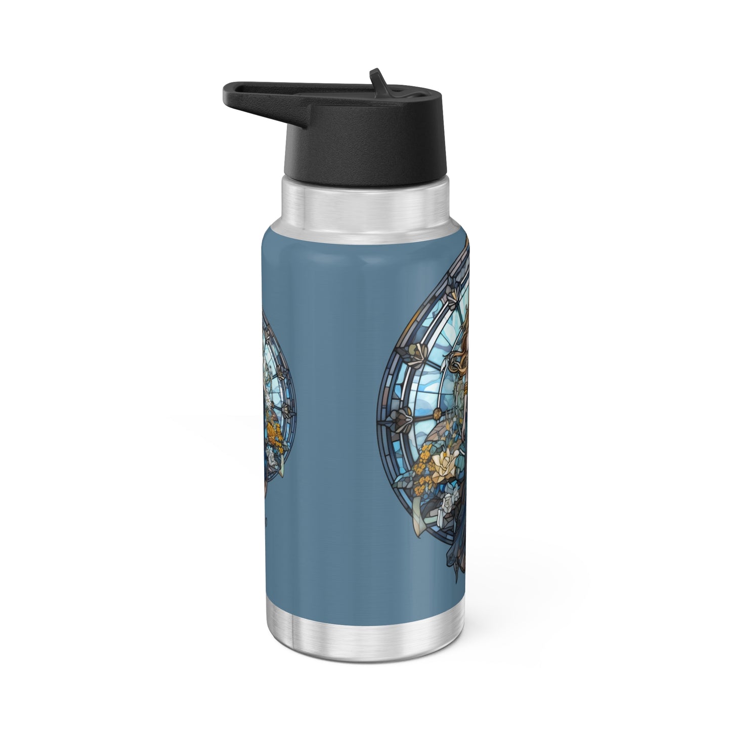 Virgo Zodiac Sign Stained Glass Illustration ~ 32oz Tumbler With Lid and Straw