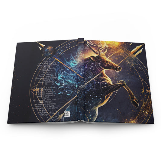 Sagittarius Centaur Fantasy Illustration with Poem Hardcover 150 Page Journal