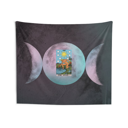 The Star Tarot Card Altar Cloth or Tapestry with Triple Goddess Symbol