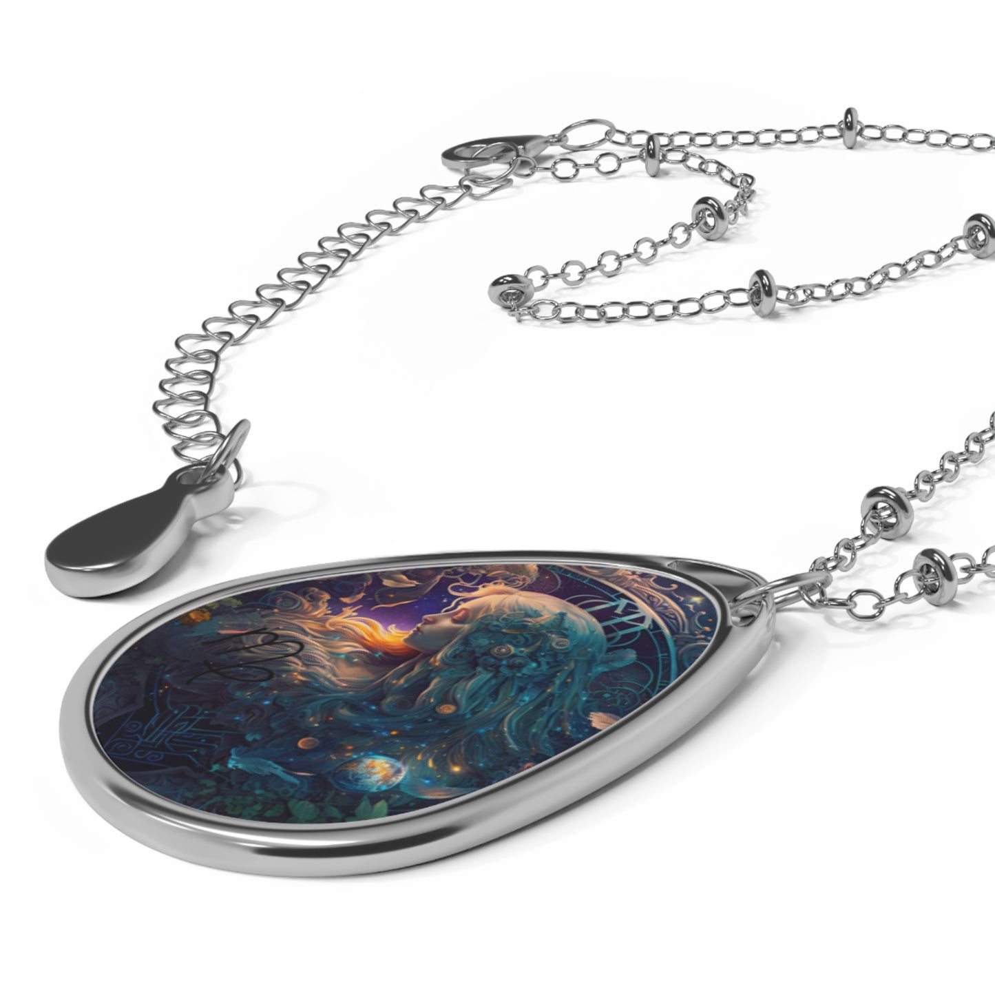 Virgo Zodiac Sign ~ Virgo the Celestial Earth Goddess ~ Necklace & Oval Pendant With Chain