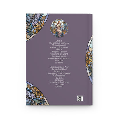 Libra Stained Glass Illustration with Poem Hardcover 150 Page Journal