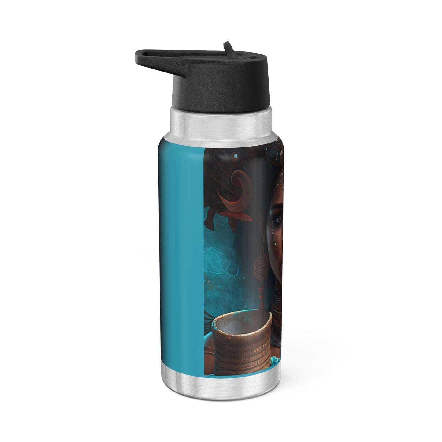Aquarius Zodiac Sign Warrior Goddess ~ 32oz Tumbler With Lid and Straw