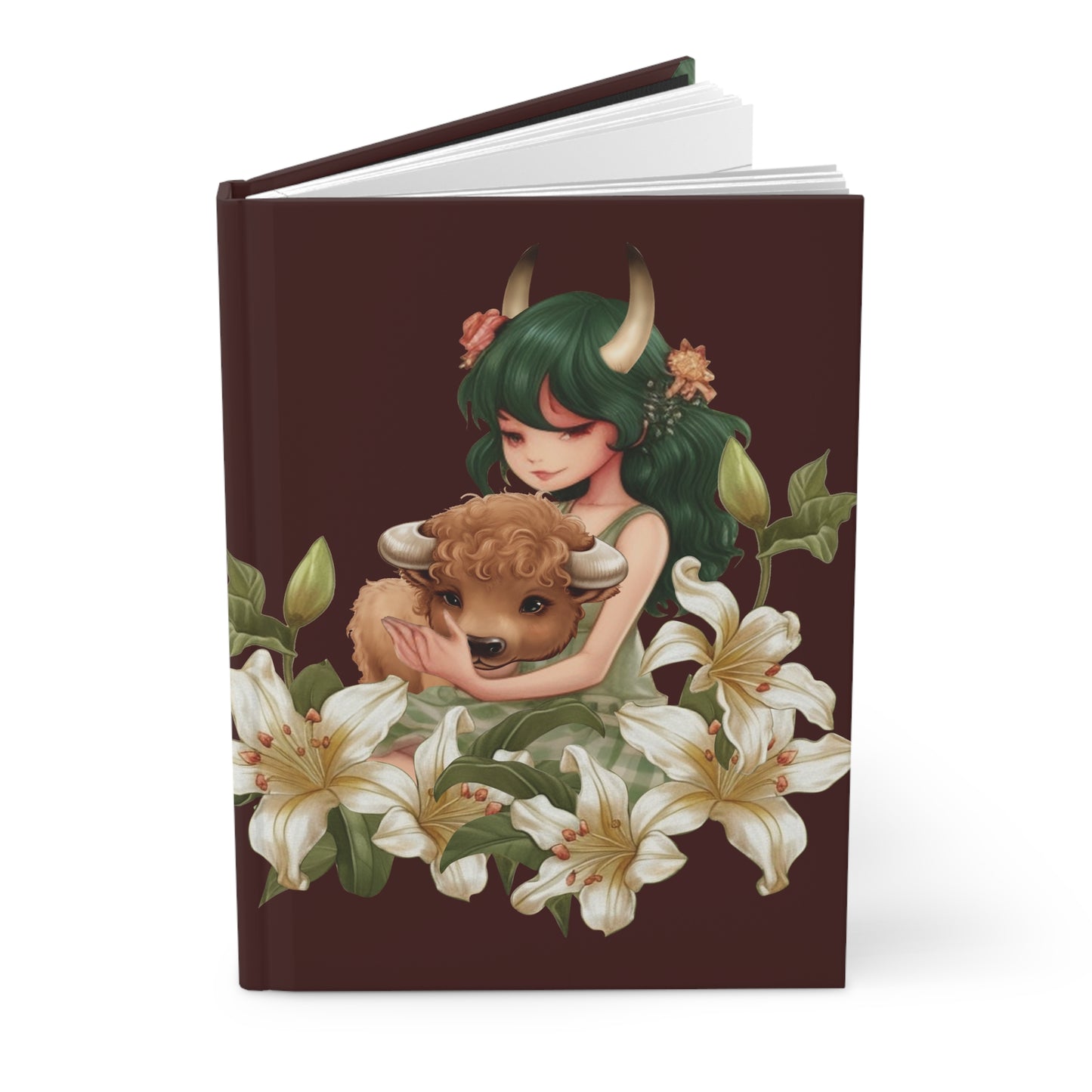 Taurus Girl Vintage illustration Hardcover 150 Page Journal