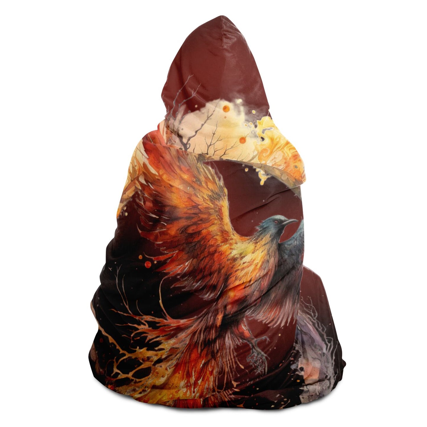 Scorpio Phoenix Watercolor Hooded Blanket