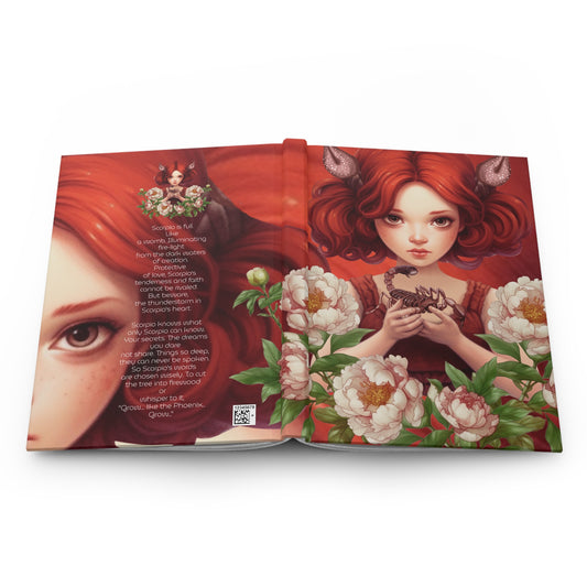 Scorpio Vintage Illustration with Poem Hardcover 150 Page Journal