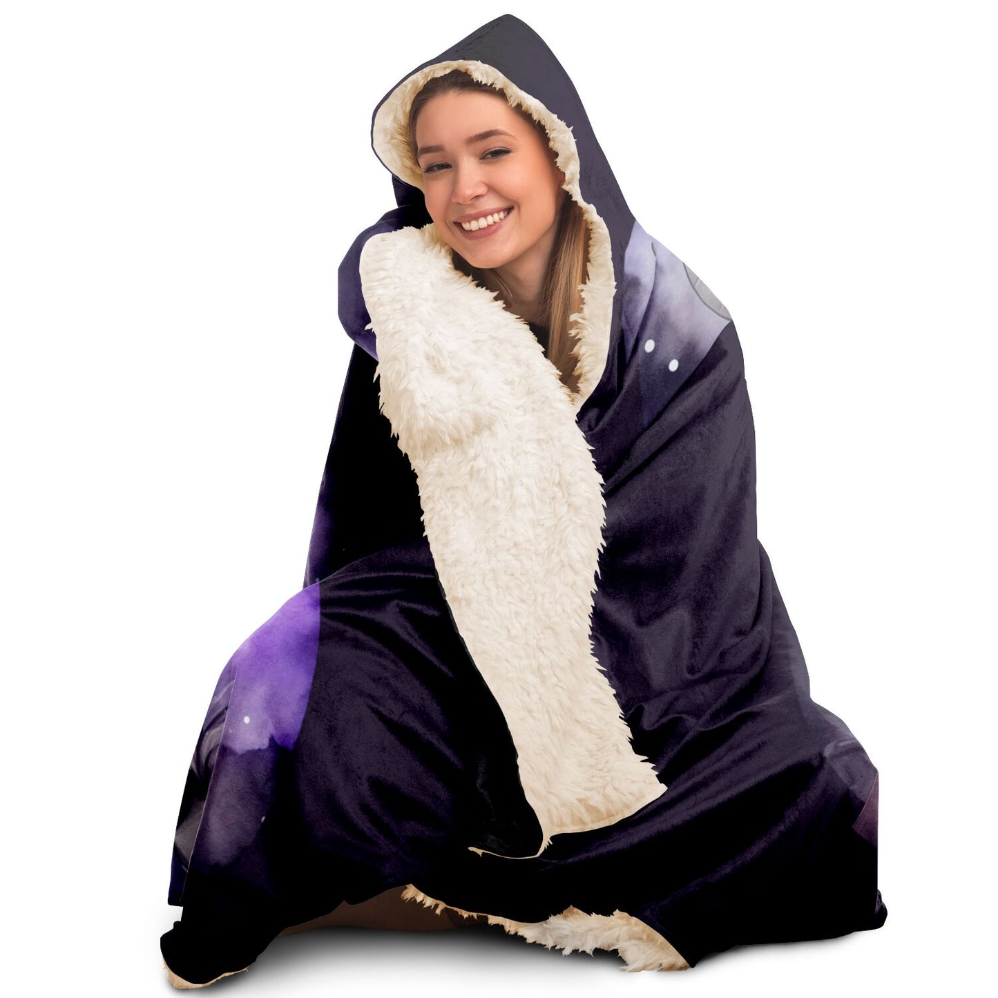 Taurus Purple Caricature Hooded Blanket