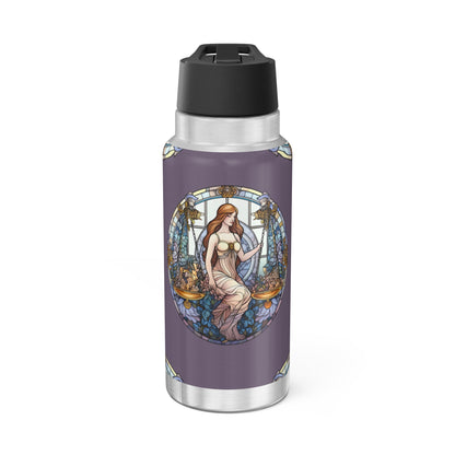 Libra Zodiac Sign Stained Glass Illustration ~ 32oz Tumbler With Lid and Straw