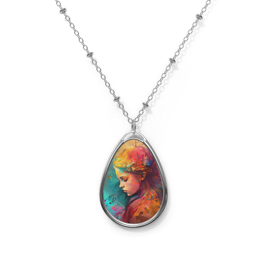 Virgo Zodiac Sign ~ Virgo the Artist of the Earth ~ Necklace & Oval Pendant With Chain